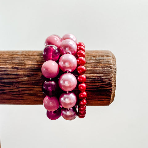 {FALL FRENZY} Very Berry Mixed Size Bracelet Stack
