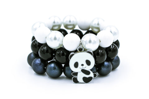 {Stocking Stuffer RTS} Panda Bracelet Stack
