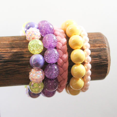 {Spring Fling! RTS} Mixed Media/Mixed Size Spring Beauty Bracelet Stack
