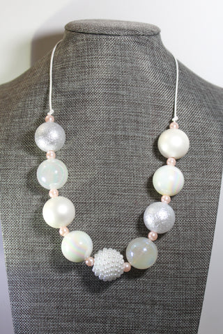 {Spring Fling! RTS} White Semi-Simple Necklace
