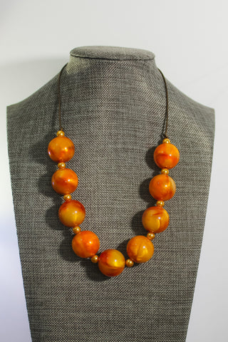 {HFH is 4!} Pumpkin Cream Simple Necklace