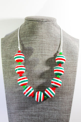 {SURPRISE Holiday RTS} Christmas Candy Stripes Necklace