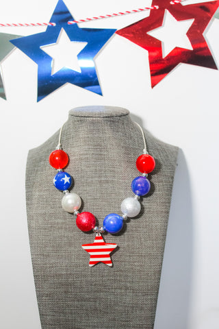 {Patriotic Pretties RTS} Stars and Stripes Necklace