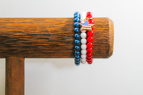 {Patriotic Pretties RTS}Stars and Stripes Itty Bitty Bracelet Stack